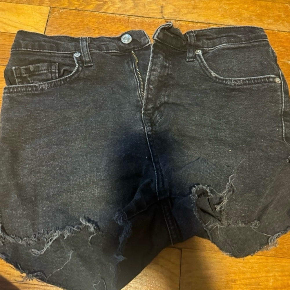 We The Free Black Distressed Women Shorts